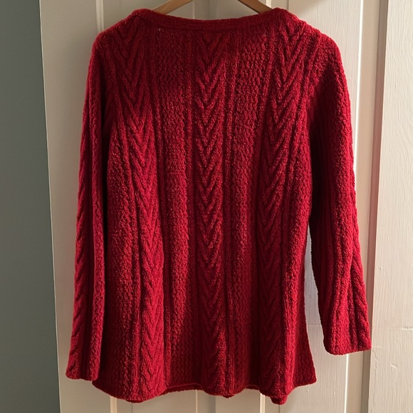 J Jill Chenille Red Tunic Sweater - Picture 2 of 4